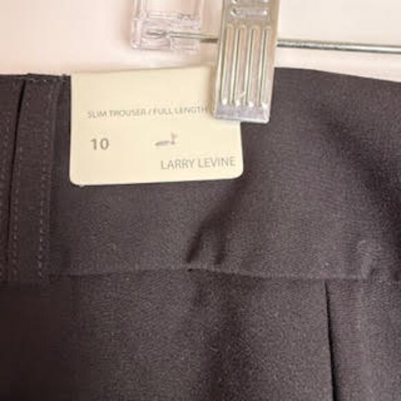 Larry Levine NWT Black Slim Trouser Pants Workwear Stretch Dress Slacks Size 10 - Picture 5 of 7